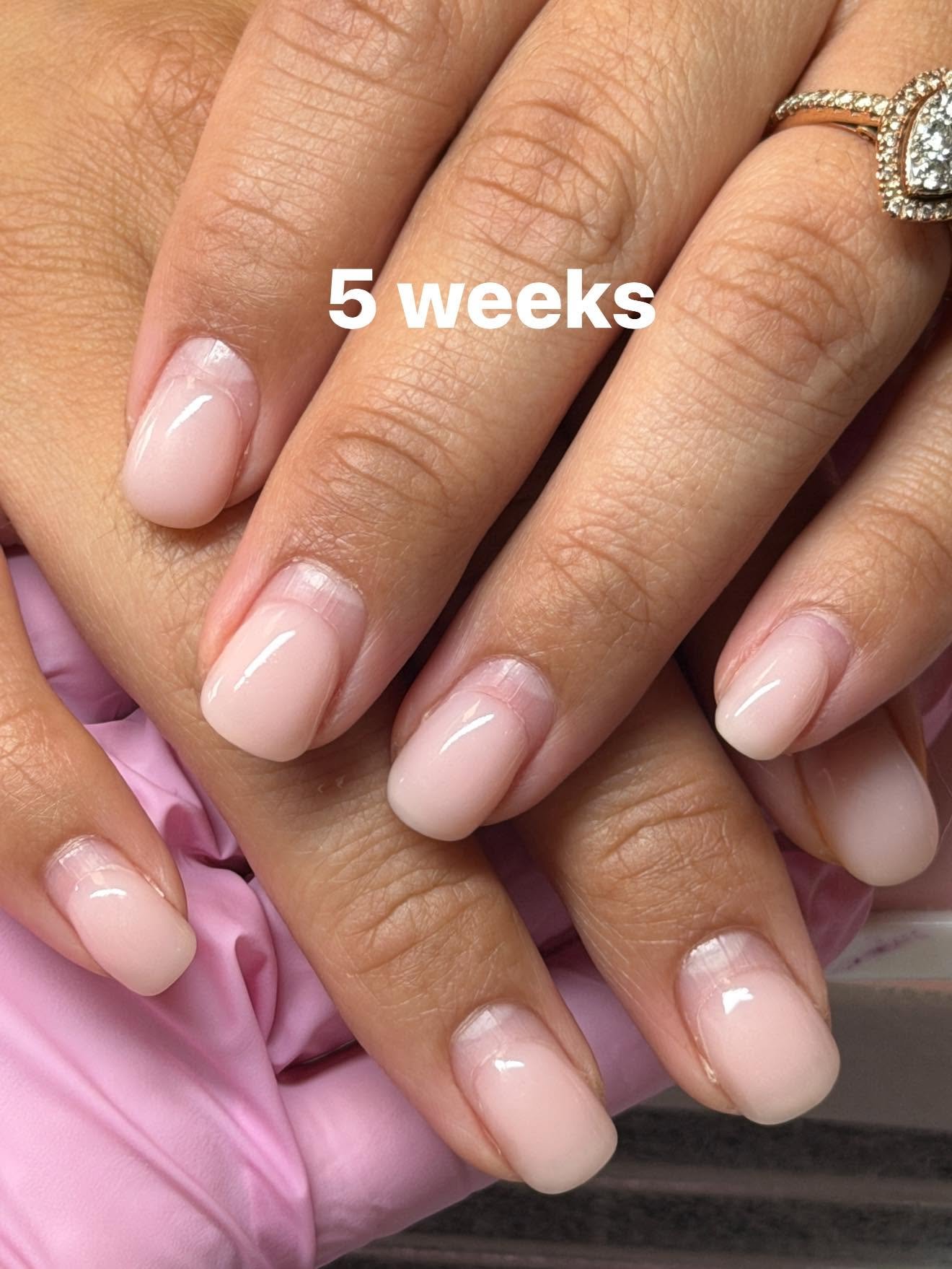 Soft nude pink gel manicure