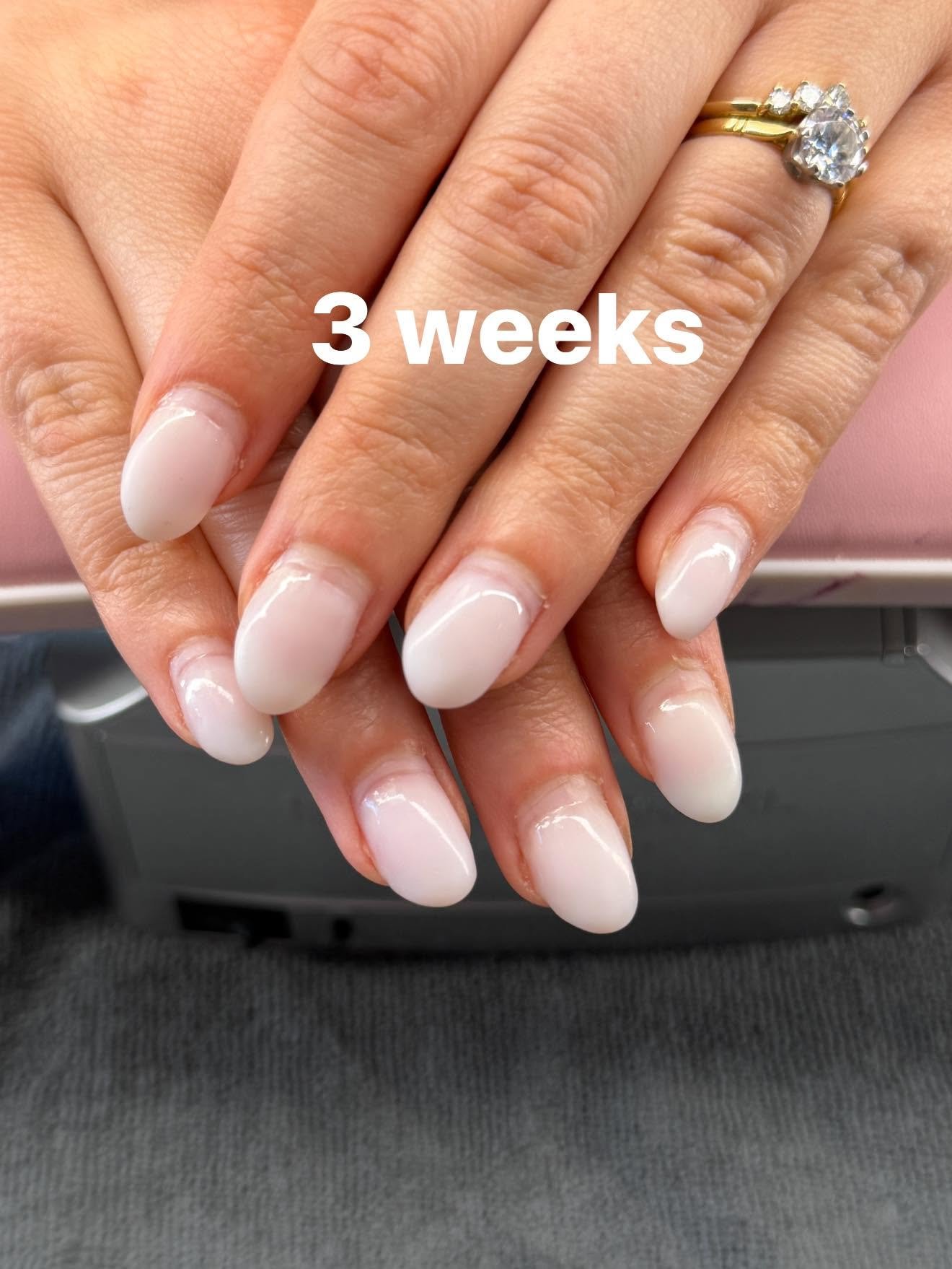 Natural glossy nude manicure