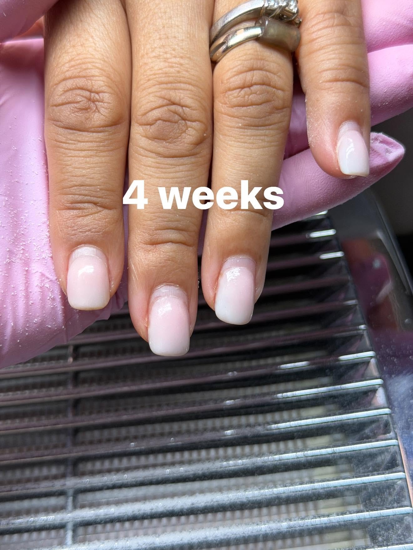Soft pale pink solid gel manicure